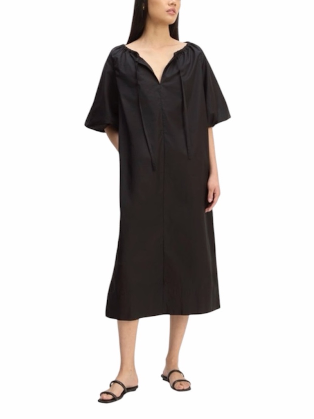 Everlane Scoop Puff Sleeve Dress in black Size XXS